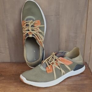 OluKai Mio Li Casual Sneaker Men's sz 13 Olive Mesh Drop Heel Casual Shoes